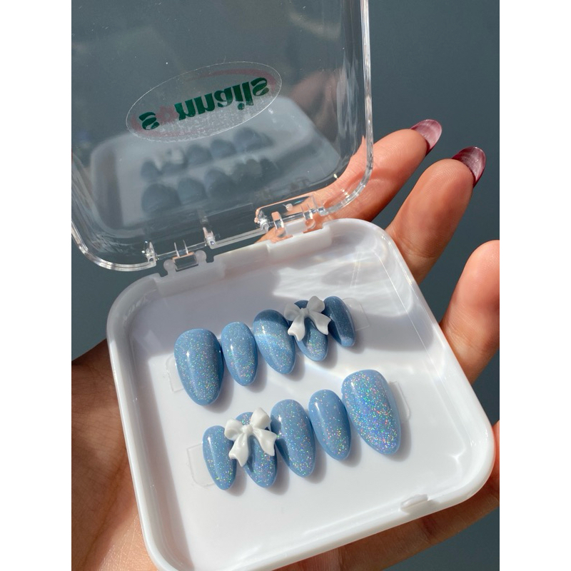 Rainbow ribbon - Sonnails.zip/ Press on nails