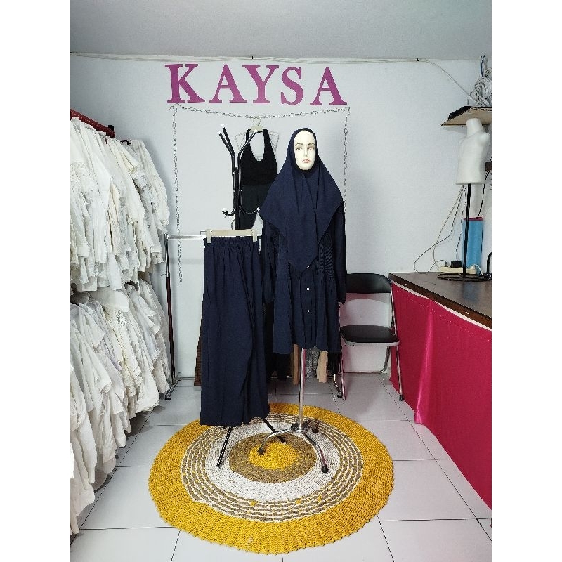 set long hijab polos plisket