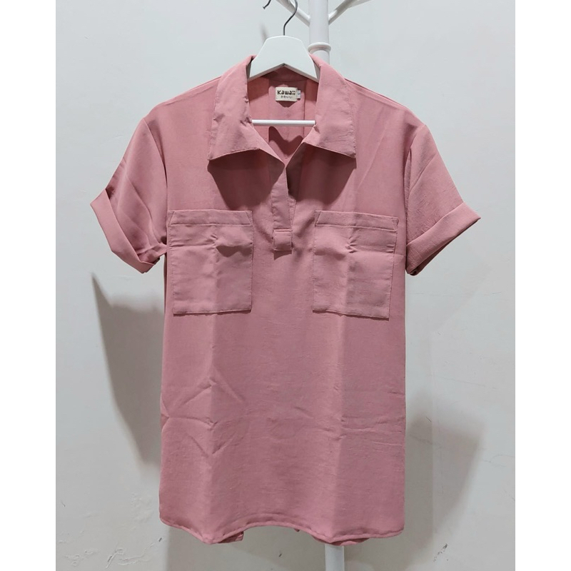 Blouse kerah lengan pendek