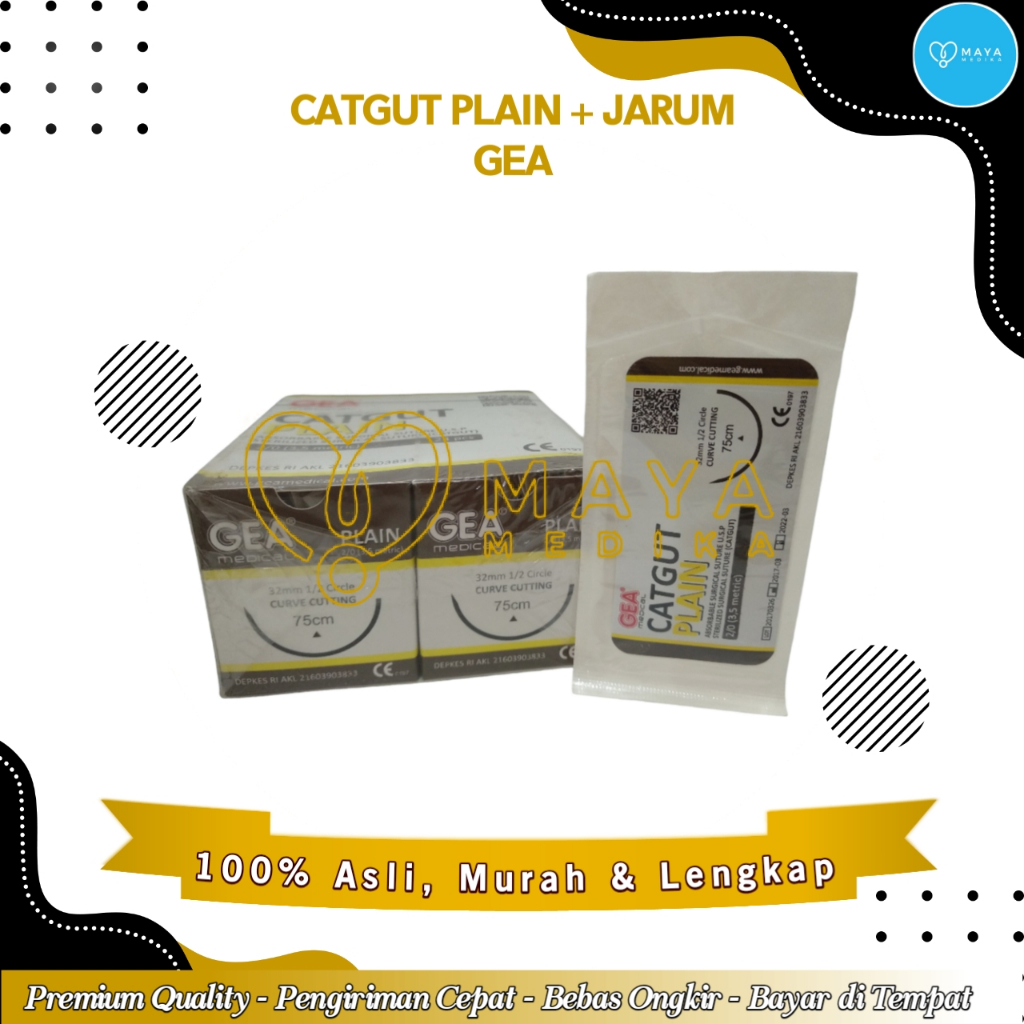 Catgut Plain + Jarum GEA Pcs