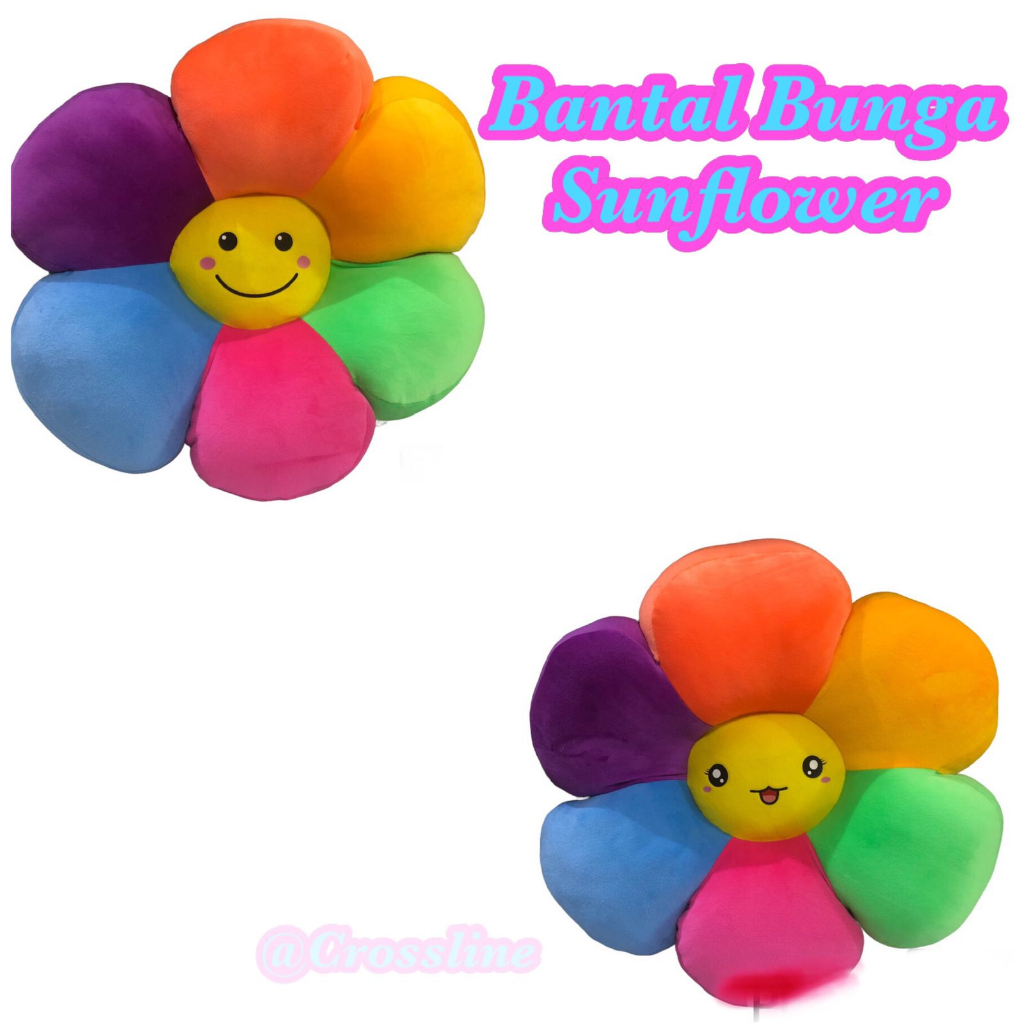 Bantal Bunga Sunflower Rainbow Cute