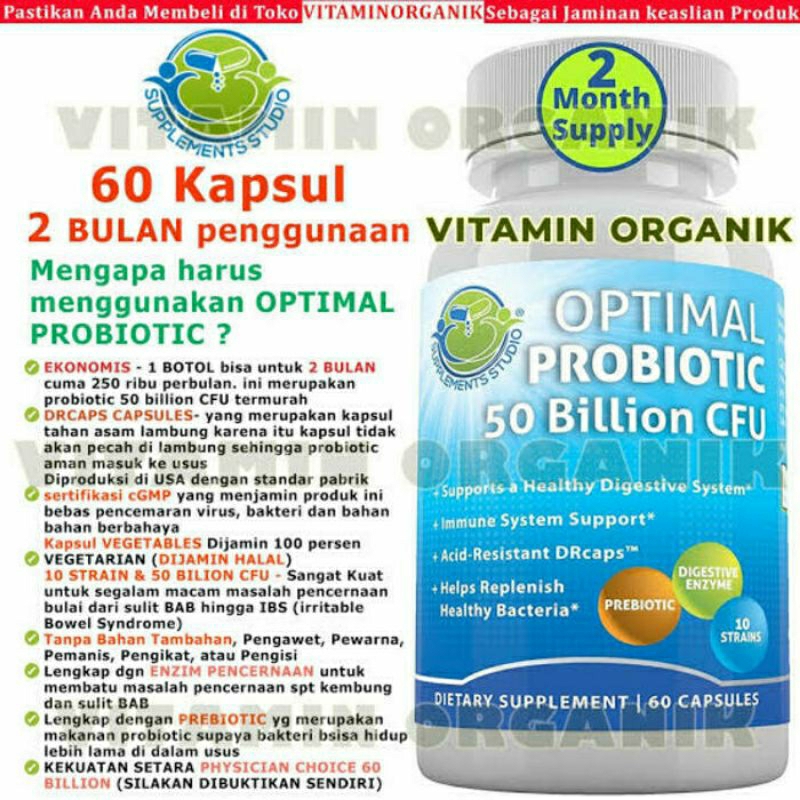 Suplemen Optimal Probiotic Asli, Optimal Probiotik Original 50 Billion