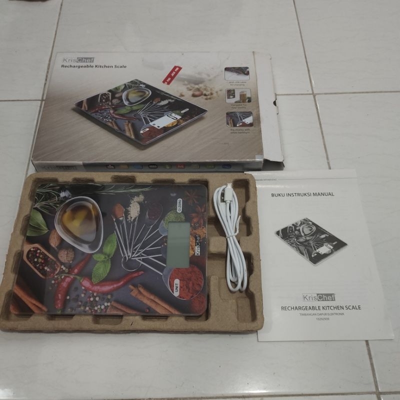 Timbangan Dapur Kue Rechargeable Kitchen Scale