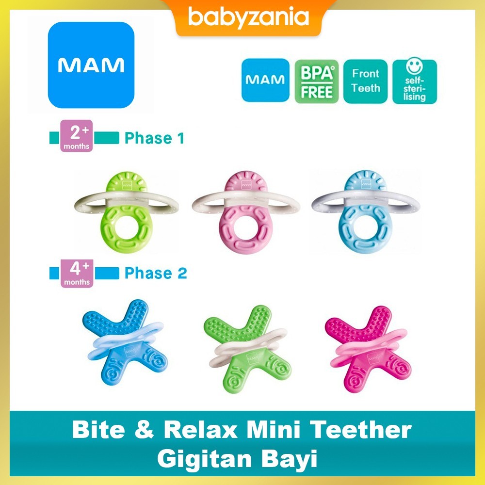 MAM Bite & Relax Mini Teether Gigitan Bayi - Phase 1 / Phase 2