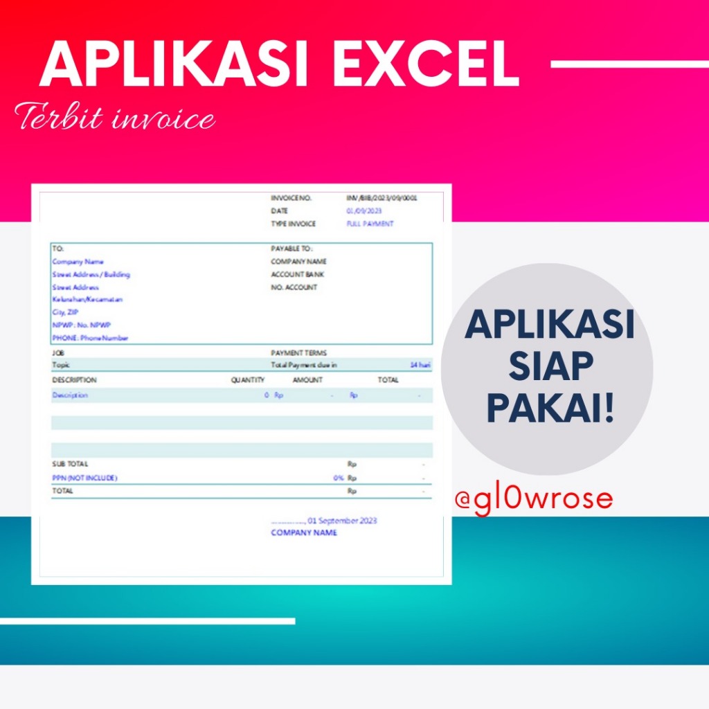 Terbit Invoice Otomatis Dengan Formula Excel