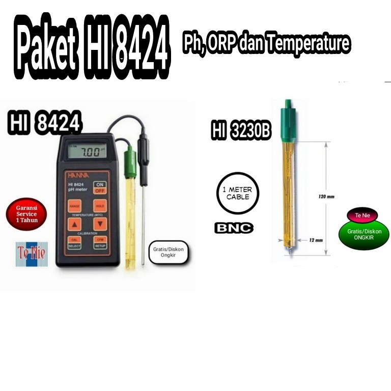 Paket HI 8424 PH, ORP, Temperature Potable Meter