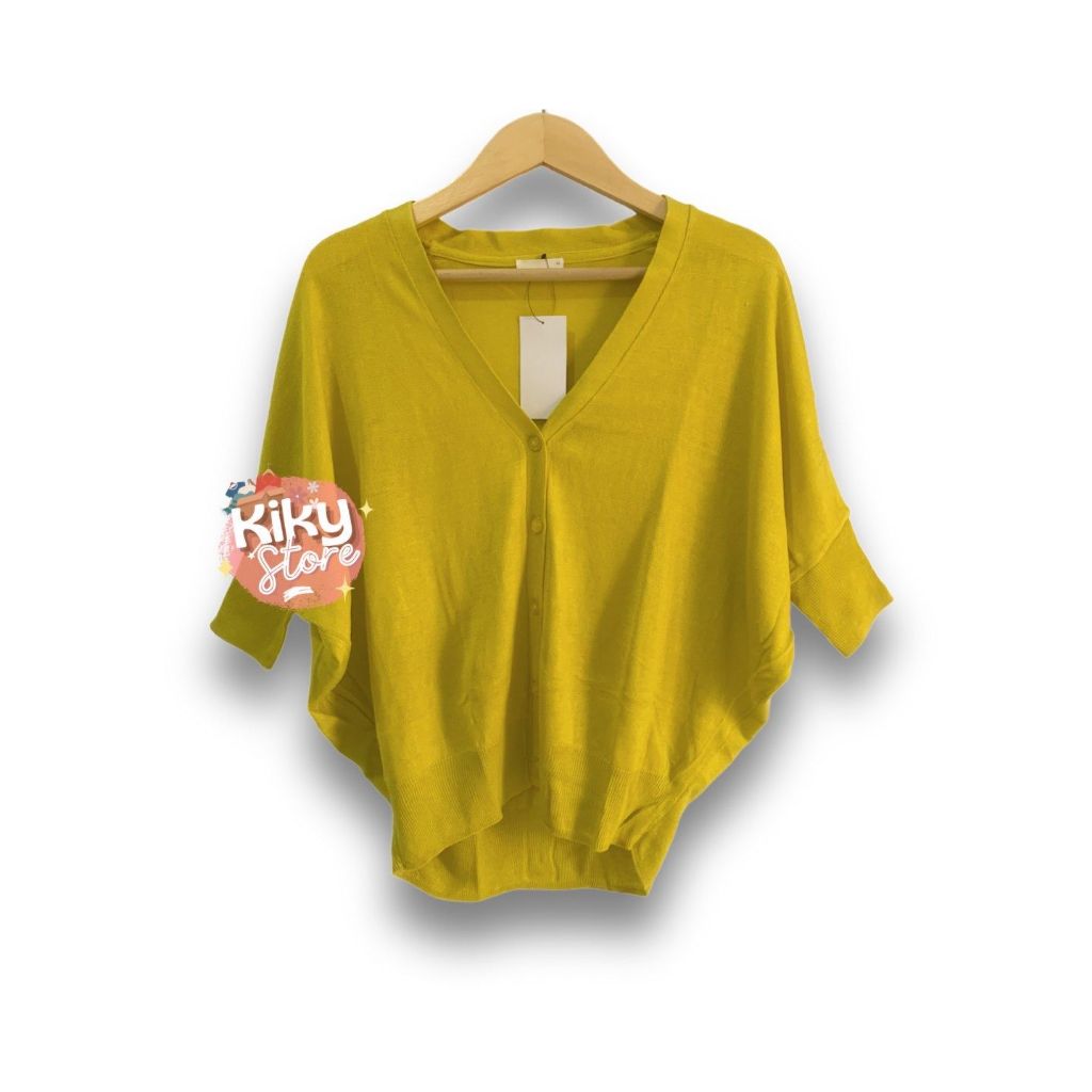 Cardigan Basic Vneck Olive Polos Preloved