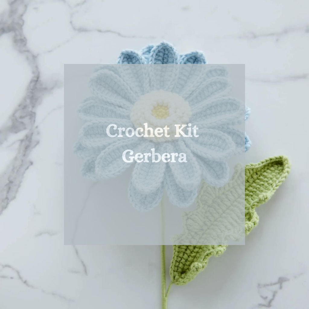 Crochet Kit DIY Bunga Gerbera Rajut Free Pattern