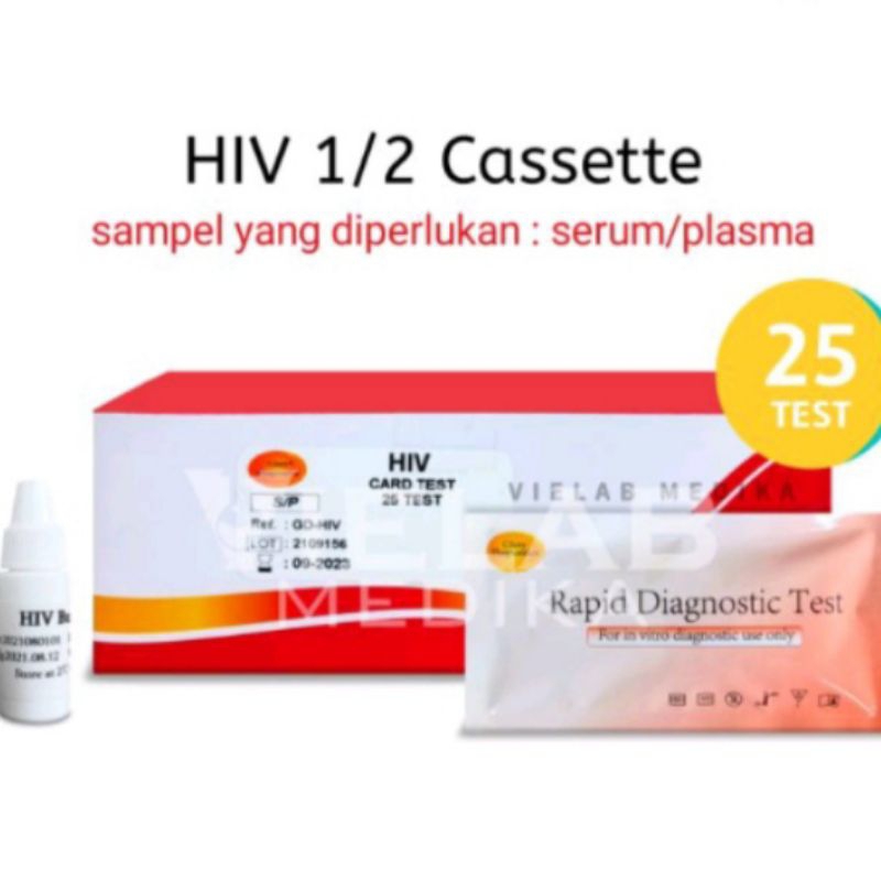 Alat Tes HIV Card Test 25 Test Glory plus buffer 10ml