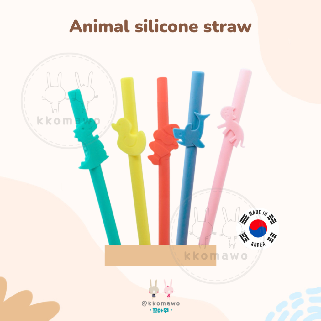 Animal silicone straw