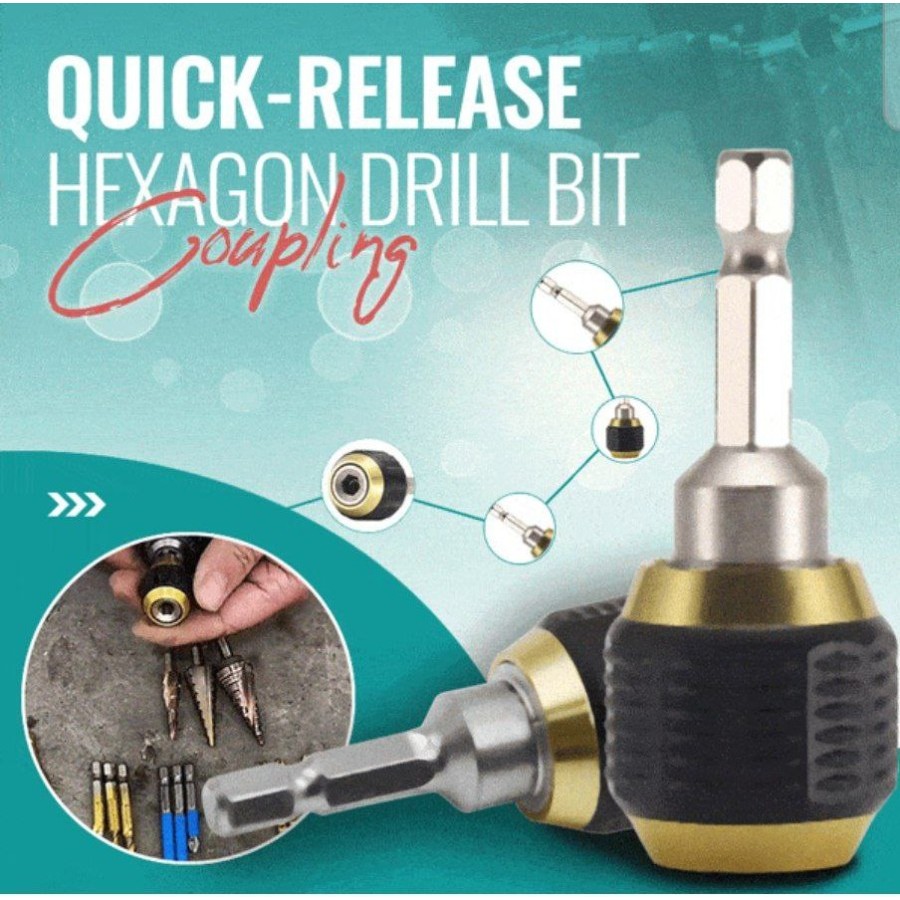 Quick release hexagon drill bit coupling
