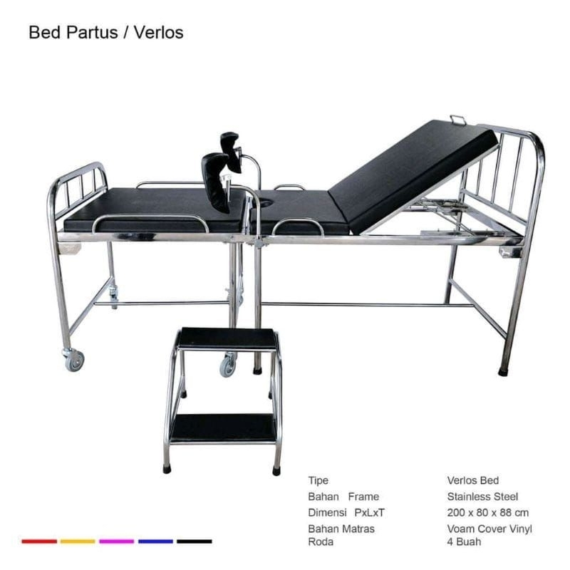 Verlos Bed / Bed Partus / Bed Persalinan - Stainless
