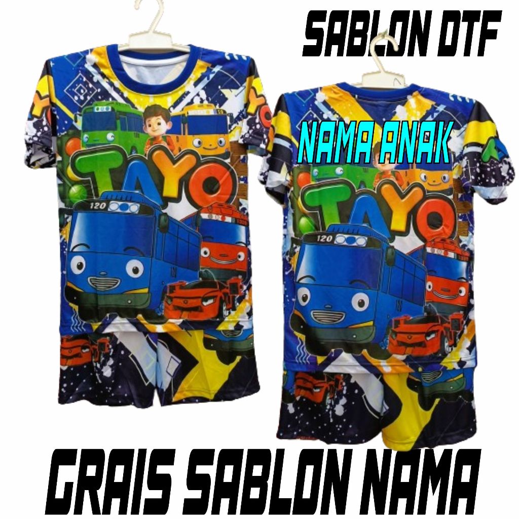 Setelan baju tayotoya sablon printing