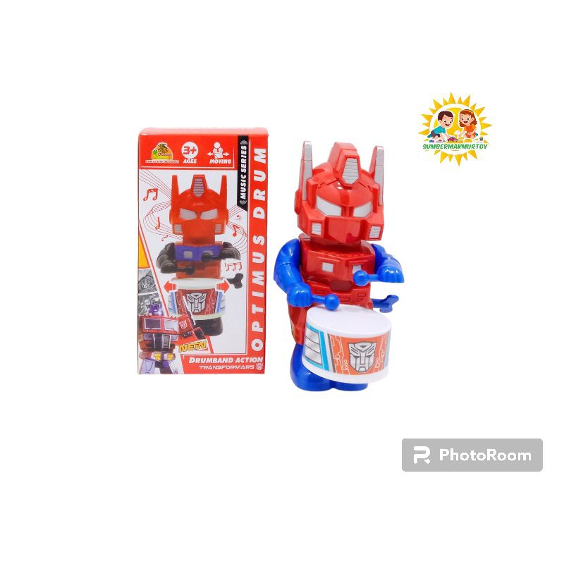 Mainan anak Robot Gendang model putar kunci