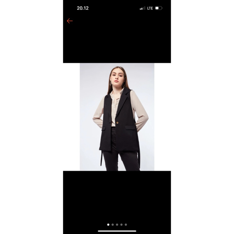 Executive Long Vest with Side Details Black