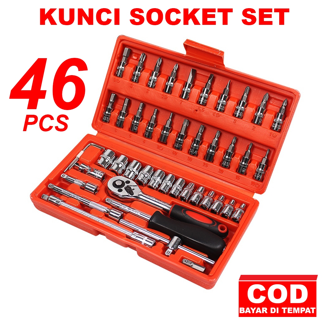 KUNCI SOCKET SET 46PCS STARBIT OBENG SET 46 PCS