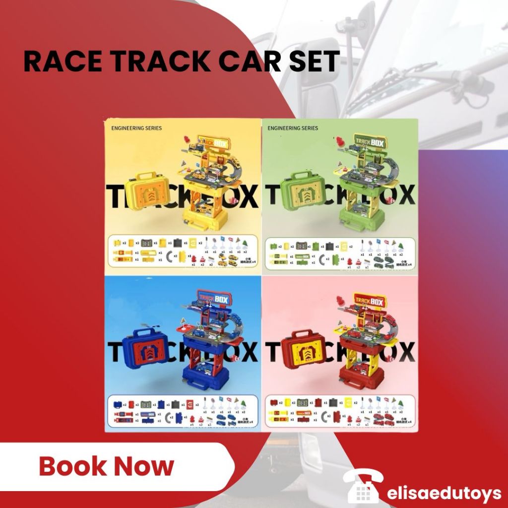 race car track set suitcase