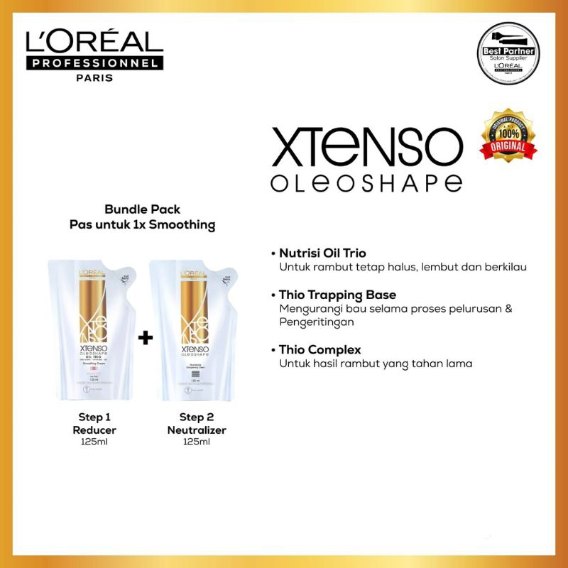 loreal smothing extenso step1 dan step2 sepasang