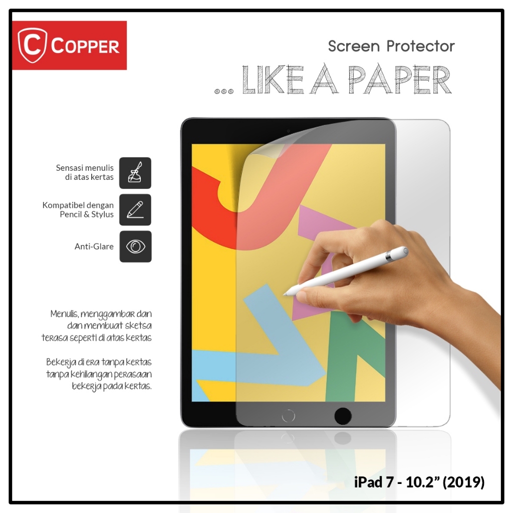 Ipad 7 10,2 (2019) - Copper Screen Protector Feels Like A Paper