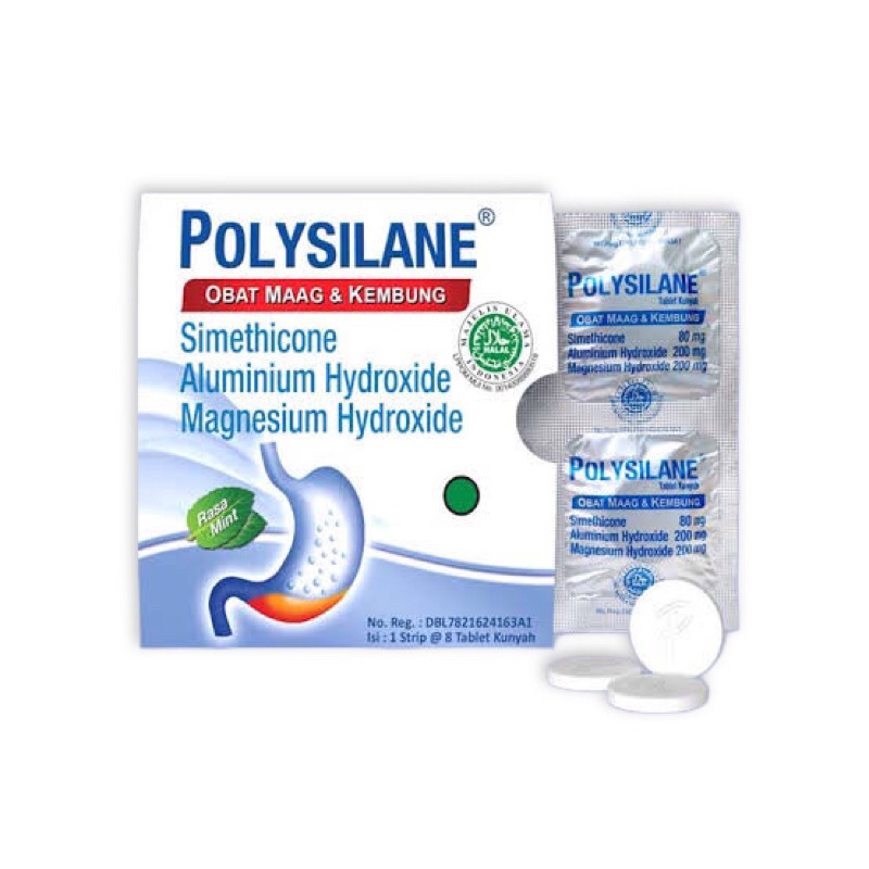 Polysilane Tablet 1 Strip Isi 8 Tablet Kunyah