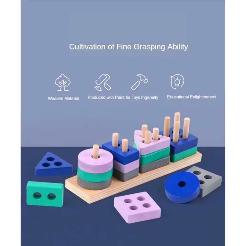 Mini shape sorting toys / Basic shape mini / Pasak geometri mini