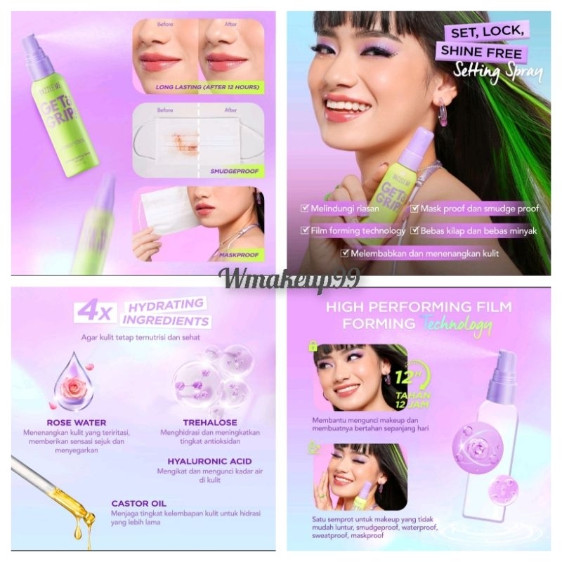 Dazzlle me a Grip Makeup setting spray