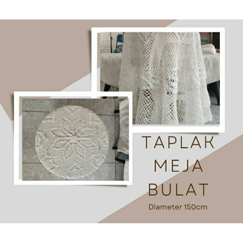 Taplak Meja Bulat motif bunga