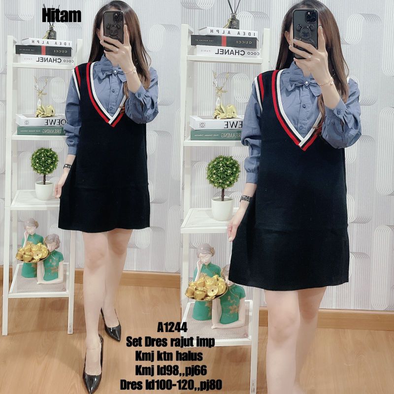 A1244 Set Dres rajut imp