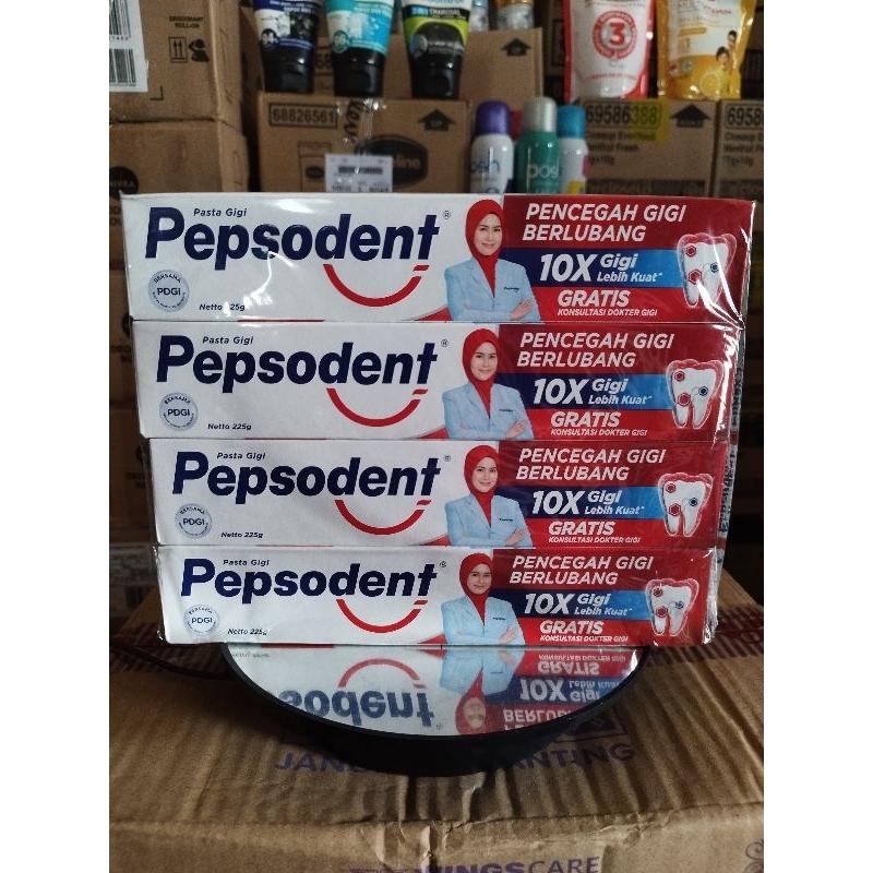Pepsodent 225g (paket isi 4pcs)