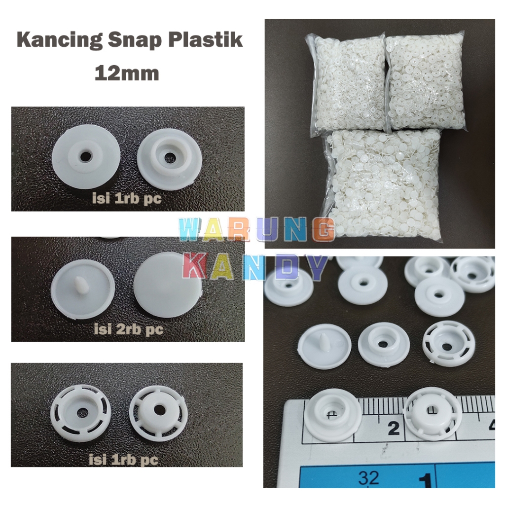 Kancing Snap Plastik 12mm
