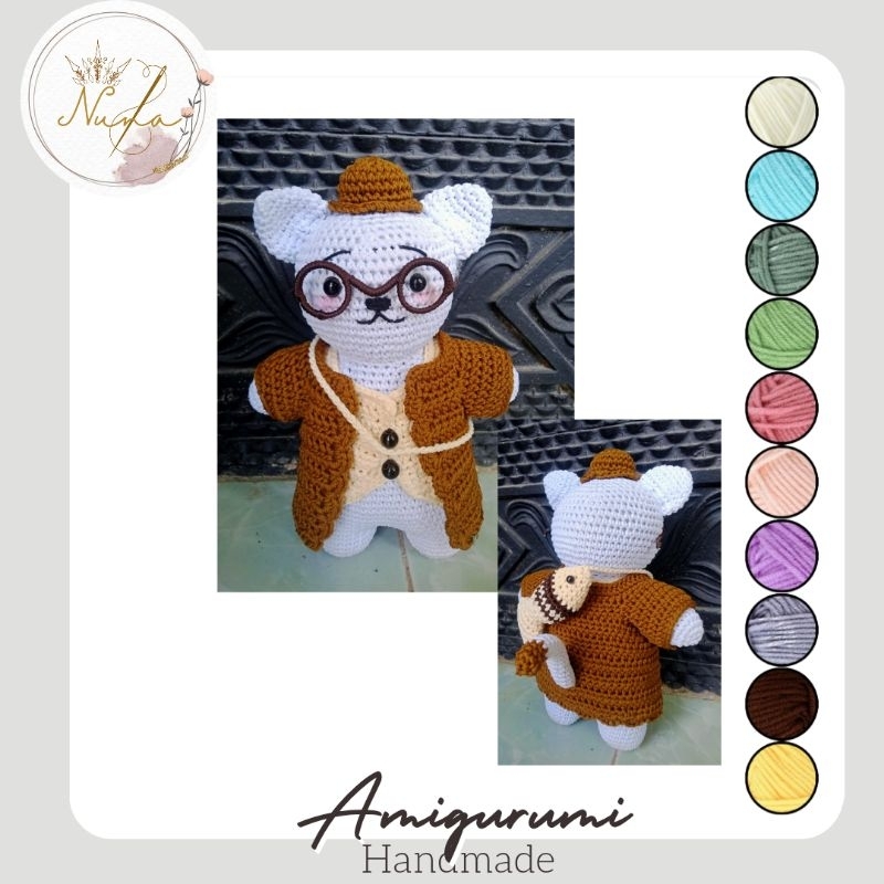 Boneka Kucing Rajut Handmade Lucu