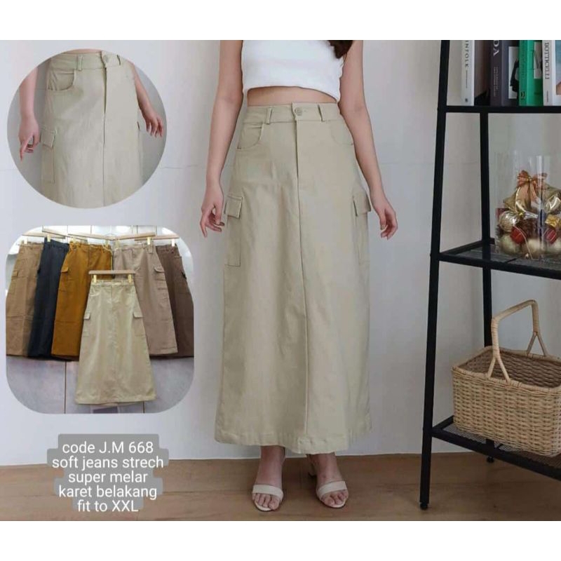 ROK CARGO WANITA//ROK POLOS//ROK STRECH//