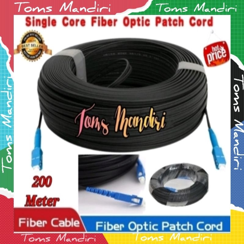 Cable Fiber Optic SC SC UPC 200 Meter Single Mode Simplex 1core 3Sling