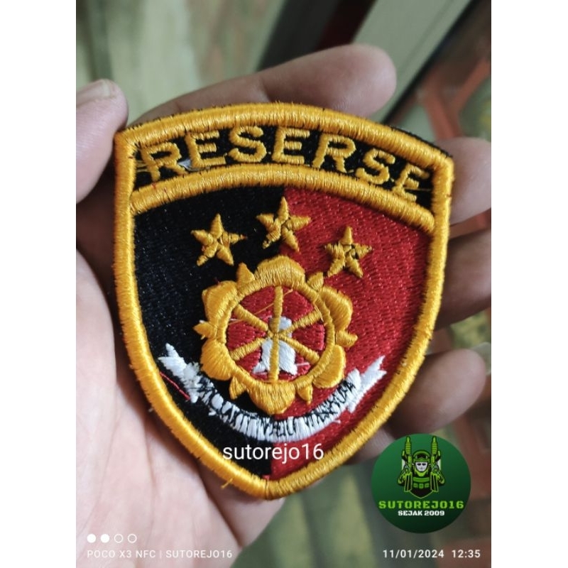 emblem patch logo bordir timbul reserse