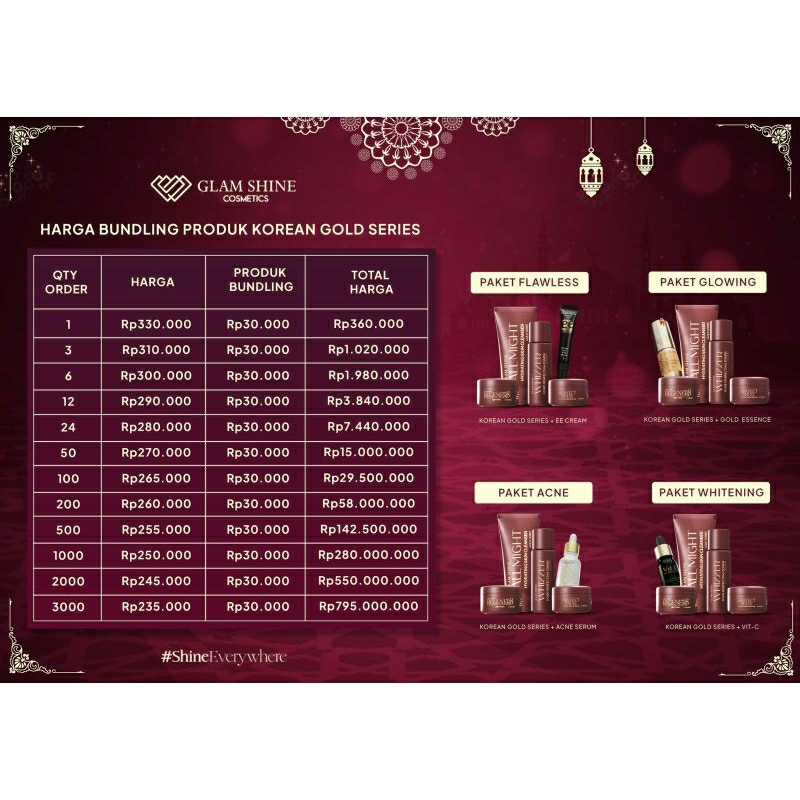 Glamshine basic korea Paket Bundling