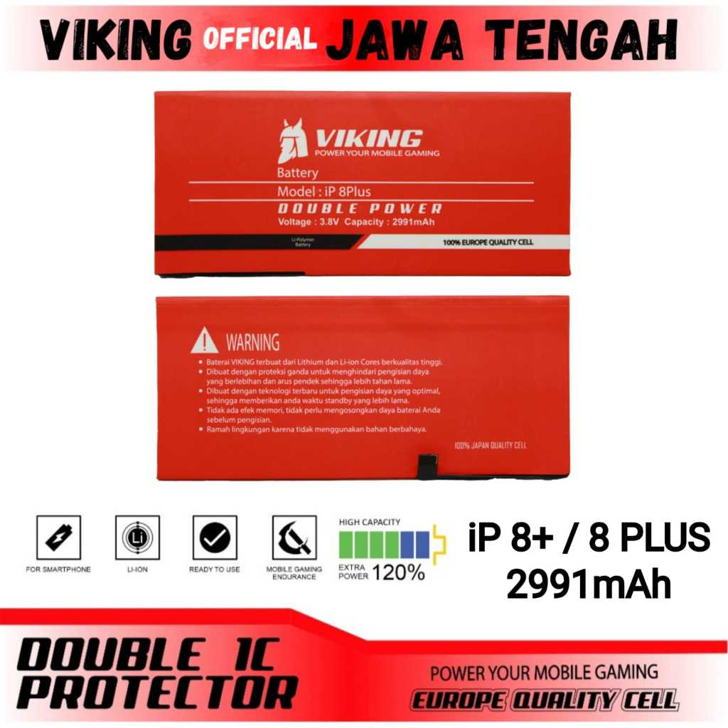 VIKING Baterai iPhone 8 Plus - iPhone 8+ Double Power