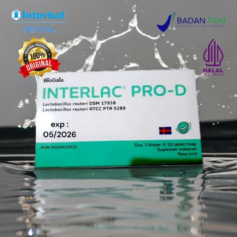 Interlac Pro-d Rasa Apel dan Mint Penghilang bau mulut