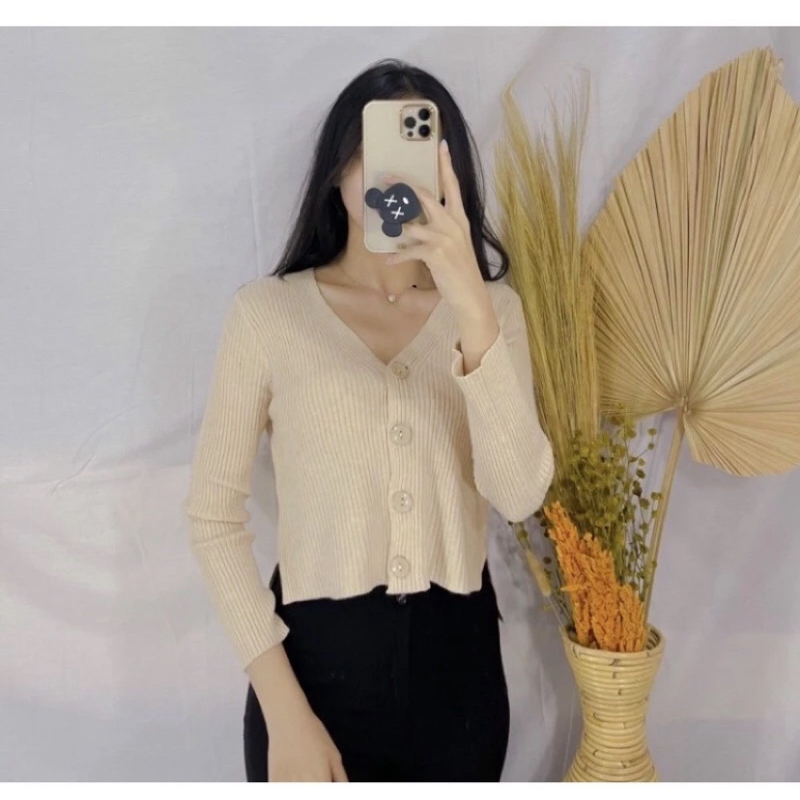 cardigan cream crop