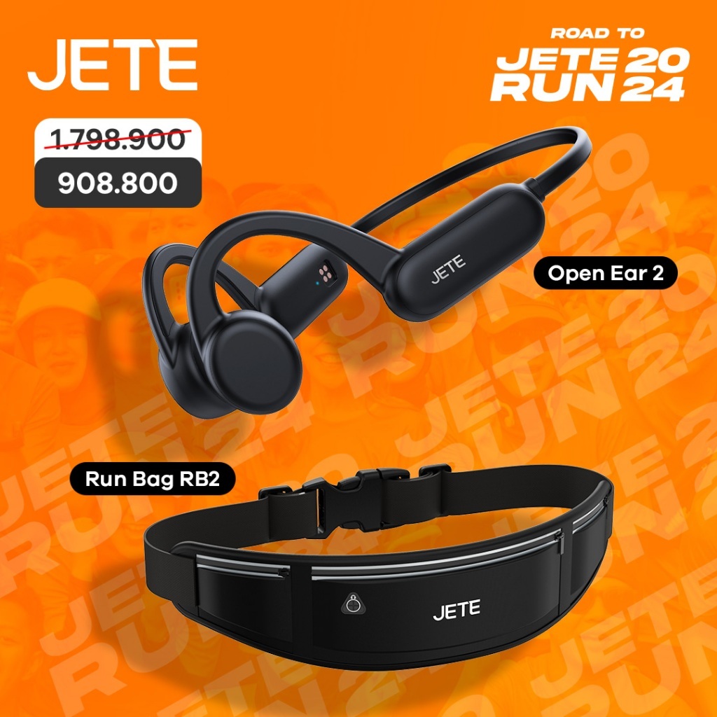Bundling Headset Bluetooth JETE Open Ear 2 Bone Conduction + Run Bag RB2