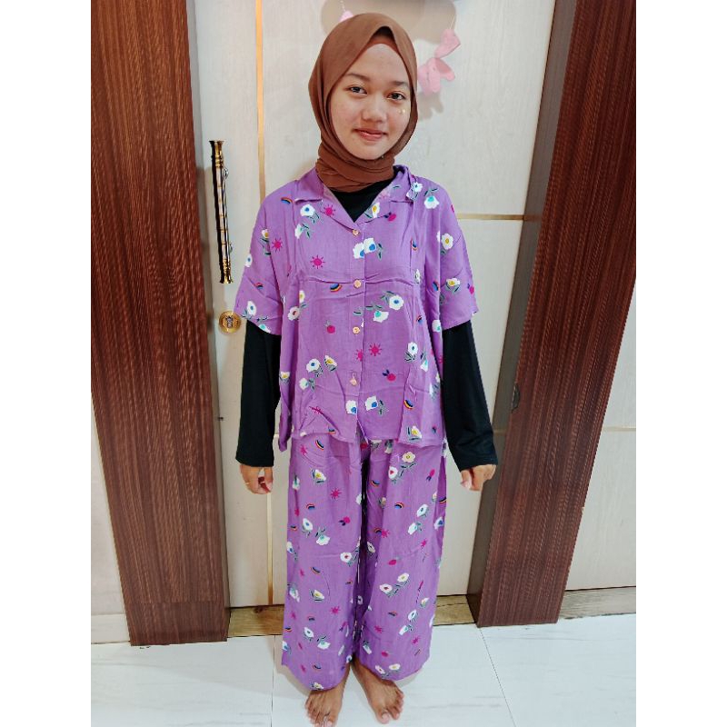 one set celana panjang krah
