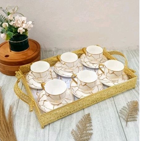 CANGKIR MARBLE PUTIH SULTAN PLUS NAMPAN