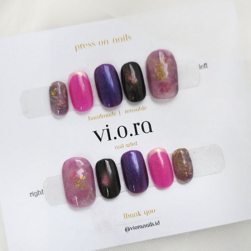 Press on nails Night Sakura