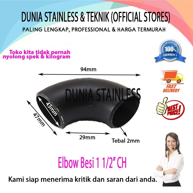 Elbow besi 1 1/2" CH