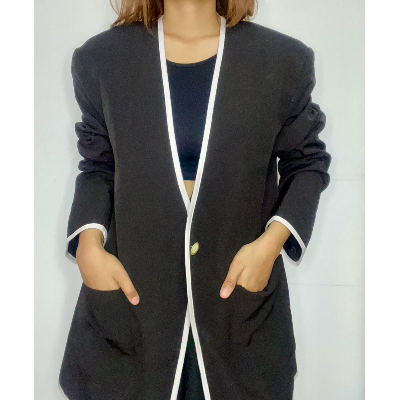 PRELOVED BLACK BLAZER BIG SIZE