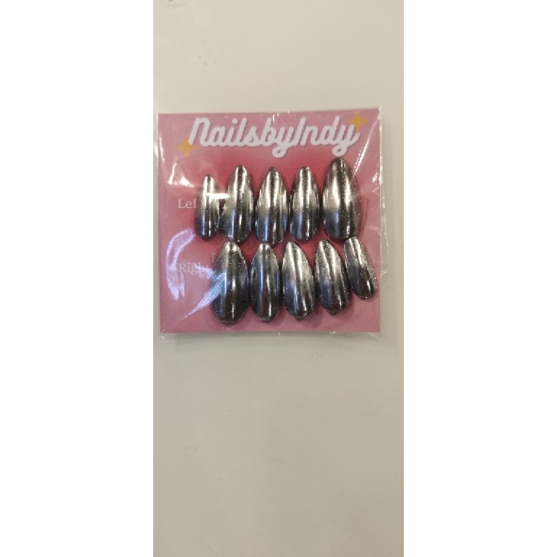 Chrome fake nails *,M,S* Size