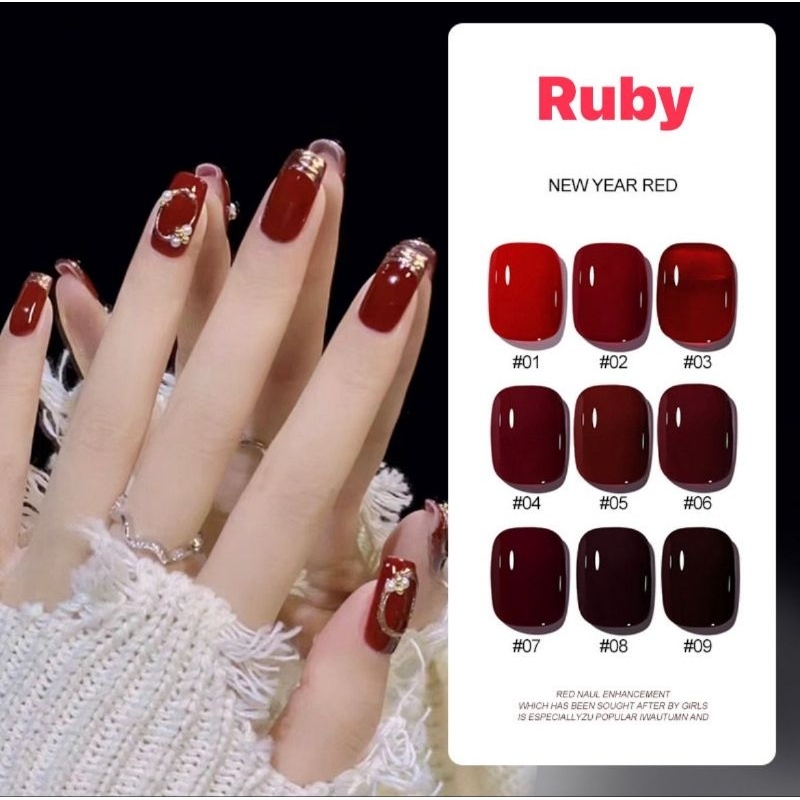 Gluezi nail gel RUBY/new year red