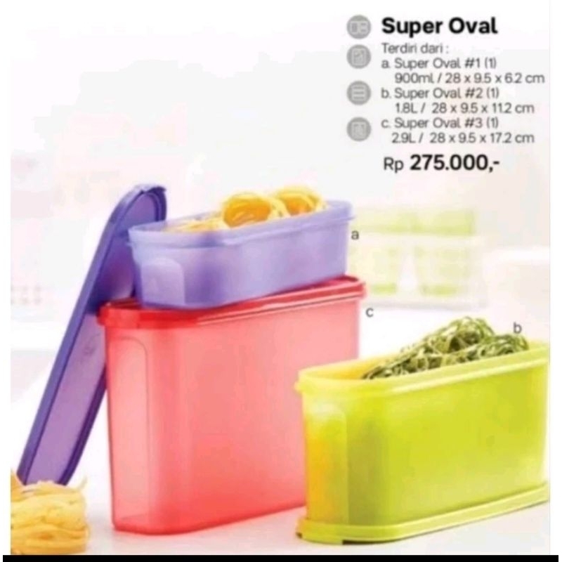 Super Oval Tupperware isi 3 pcs