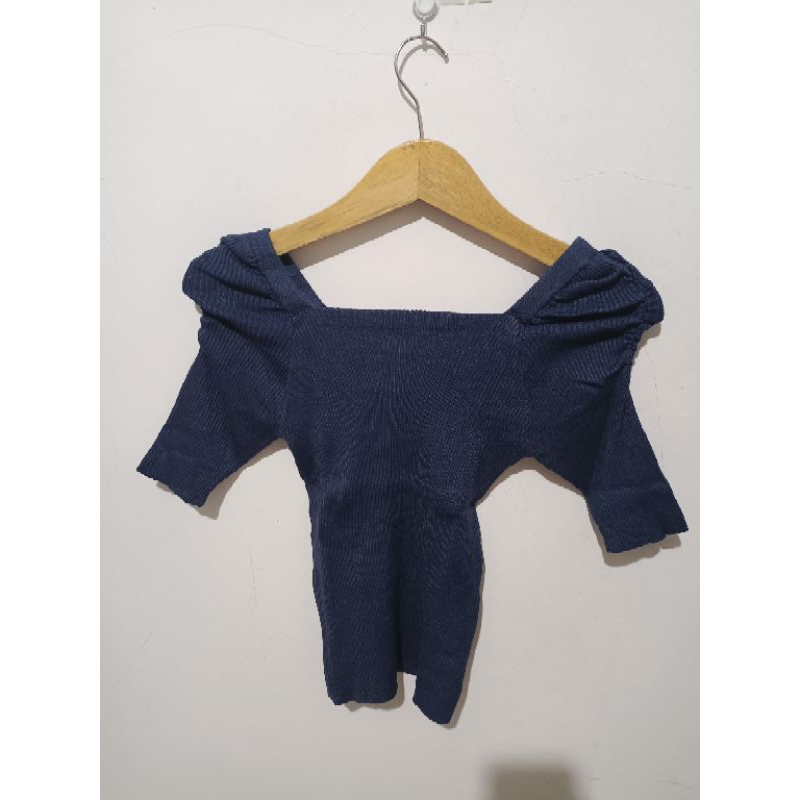 knit pendek  navy premium