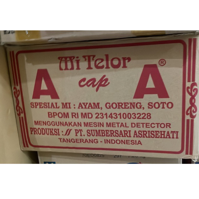 Mie Telor cap AA 1 dus Isi 20 Pcs