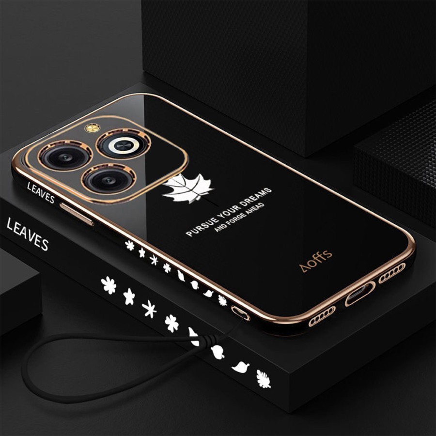 Soft Case Infinix Hot 40i Casing Luxury Plating Maple